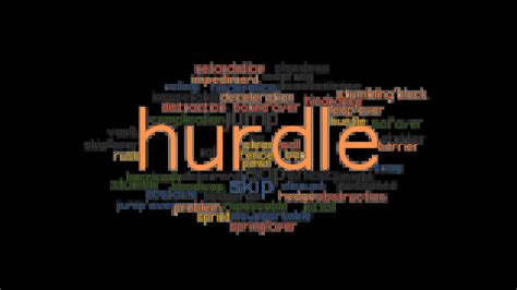 Another word for hurdle - Synonyms for a hurdle include fence, barricade, wall, bar, hedge, jump, barrier, block, blockade and hedgerow. Find more similar words at wordhippo.com!